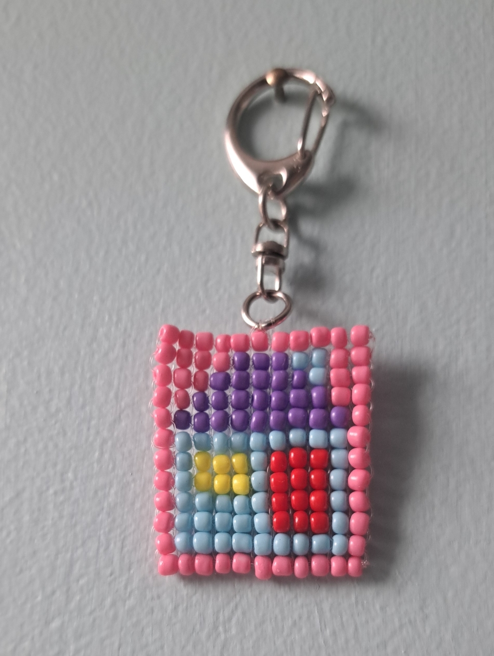 Handmade Beaded House Key Keychain